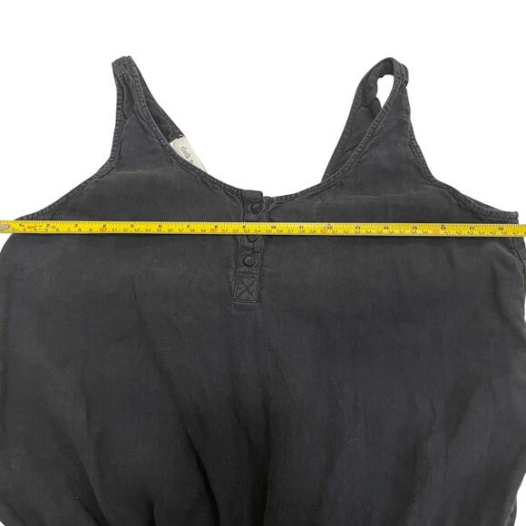 Anthropologie Cloth & Stone Black 100% Linen Jumpsuit M | Wide Leg, Button Front - Picture 4 of 6